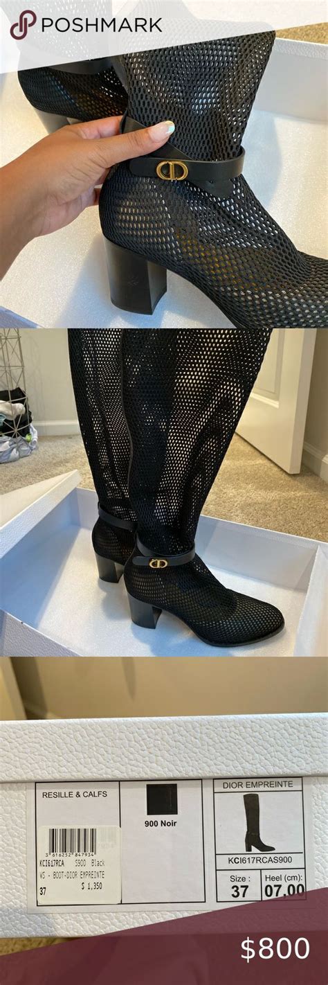 dior mesh booties|CHRISTIAN DIOR Empriente Mesh Montaigne Knee Boots 39.5 .